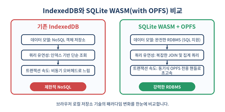 IndexedDB와 SQLite WASM 비교표